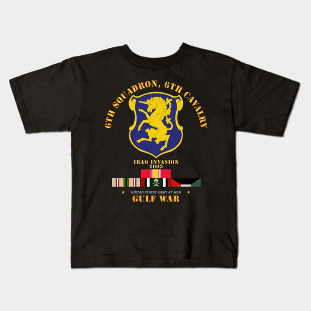 6th Sqdrn - 6th Cav Gulf War w SVC Kids T-Shirt by twix123844